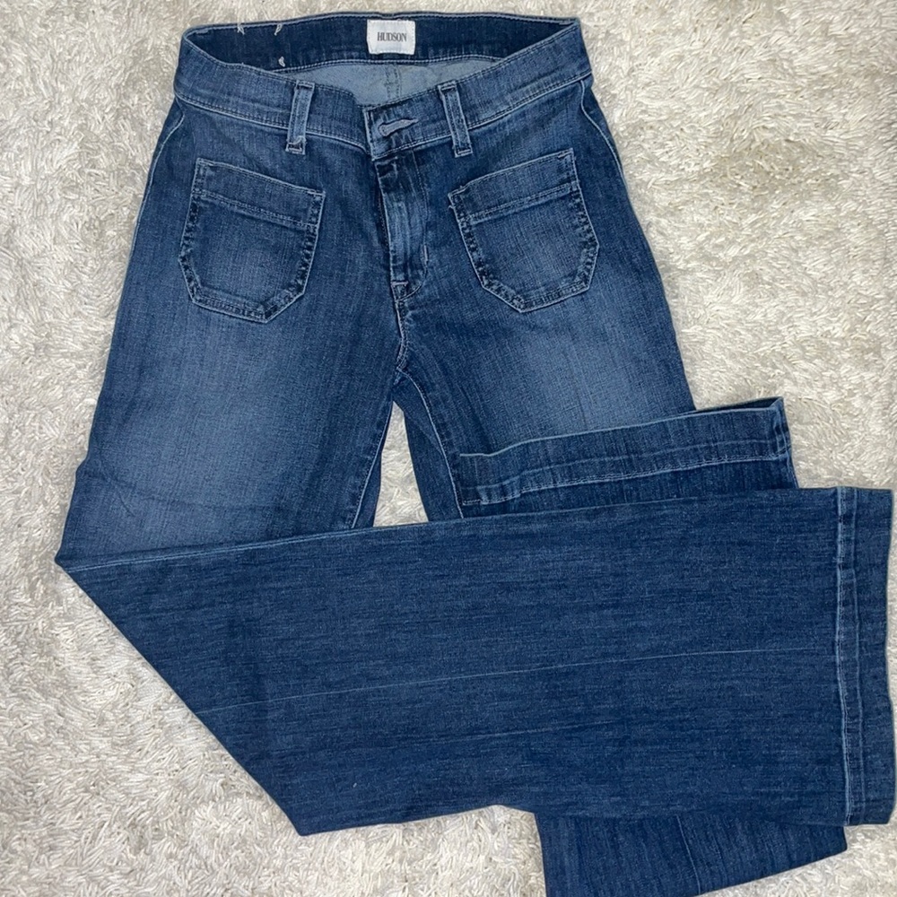 Hudson Libby wide leg sailor jeans.